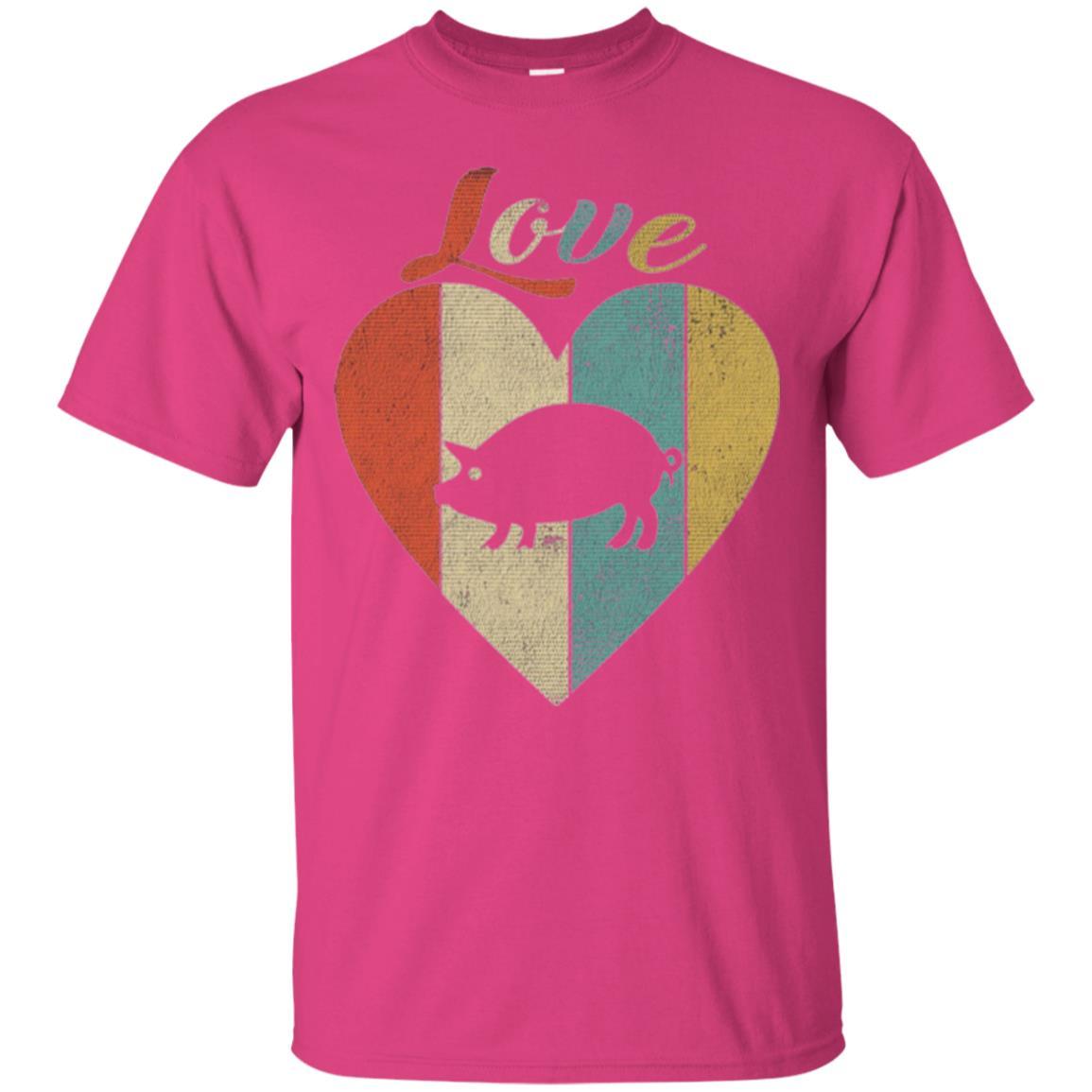 Beautiful Vintage Retro Pig Lover T-shirt Heliconia