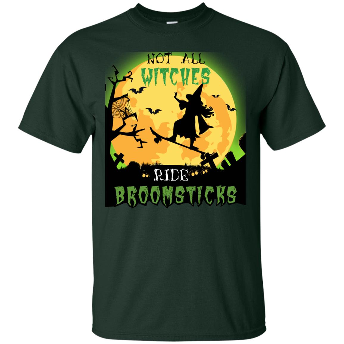 Not All Witches Ride Broomsticks Witches Ride Skateboard Funny Halloween Shirt Forest