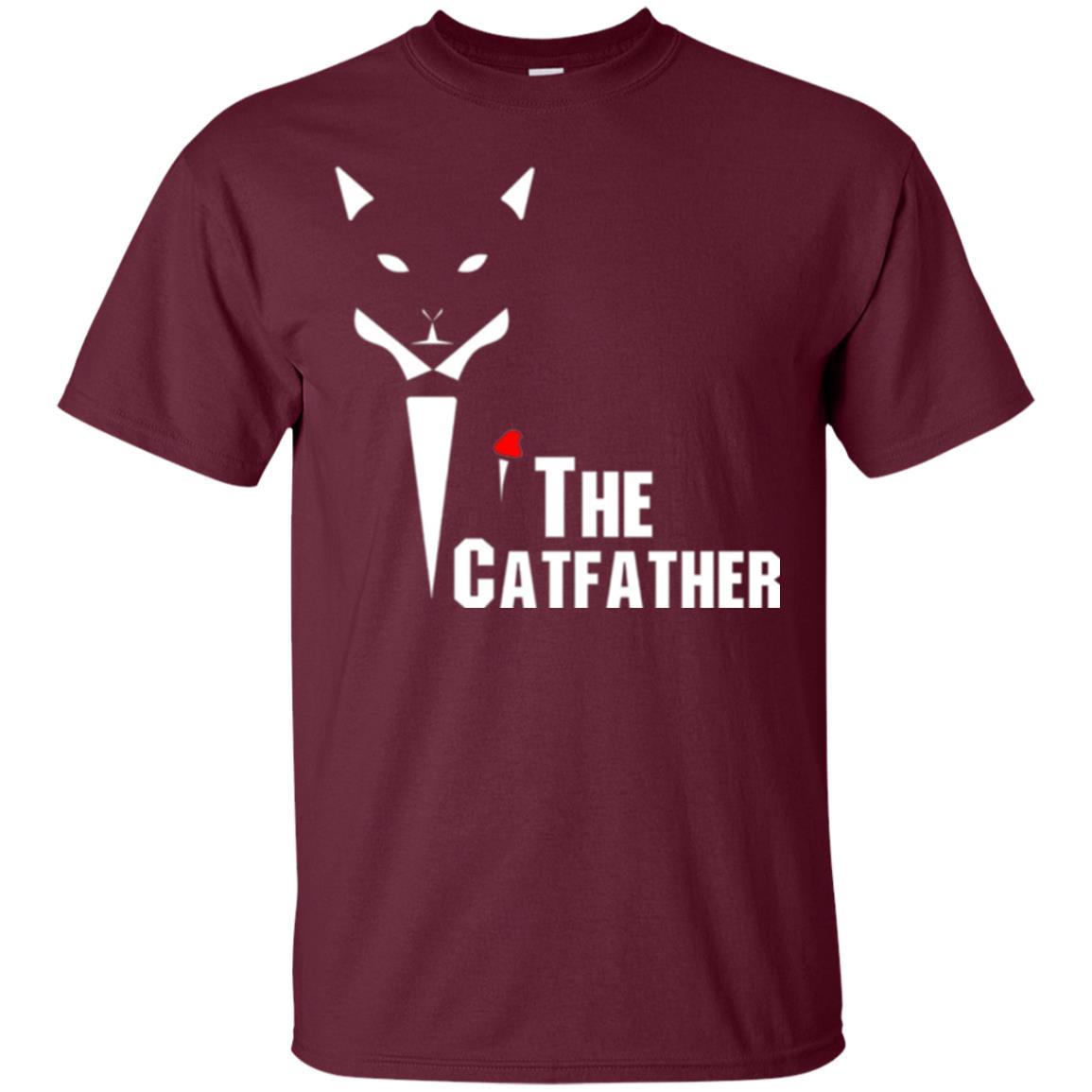 Cat Dad Lover T-shirt The Catfather T-shirt Maroon