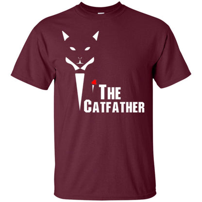 Cat Dad Lover T-shirt The Catfather T-shirt Maroon