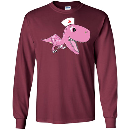 Dinosau-nurse Dinosaurus Nursing Shirt Maroon