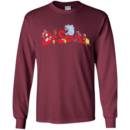 Dr. Seuss Family National Wear Red Day T-shirt Maroon
