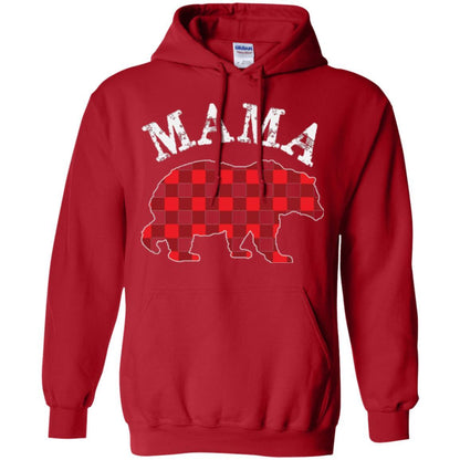 Mama T-shirt Red Plaid Mama Bear Red