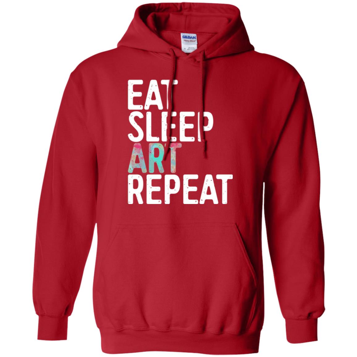 Art Lover T-shirt Eat Sleep Art Repeat Red