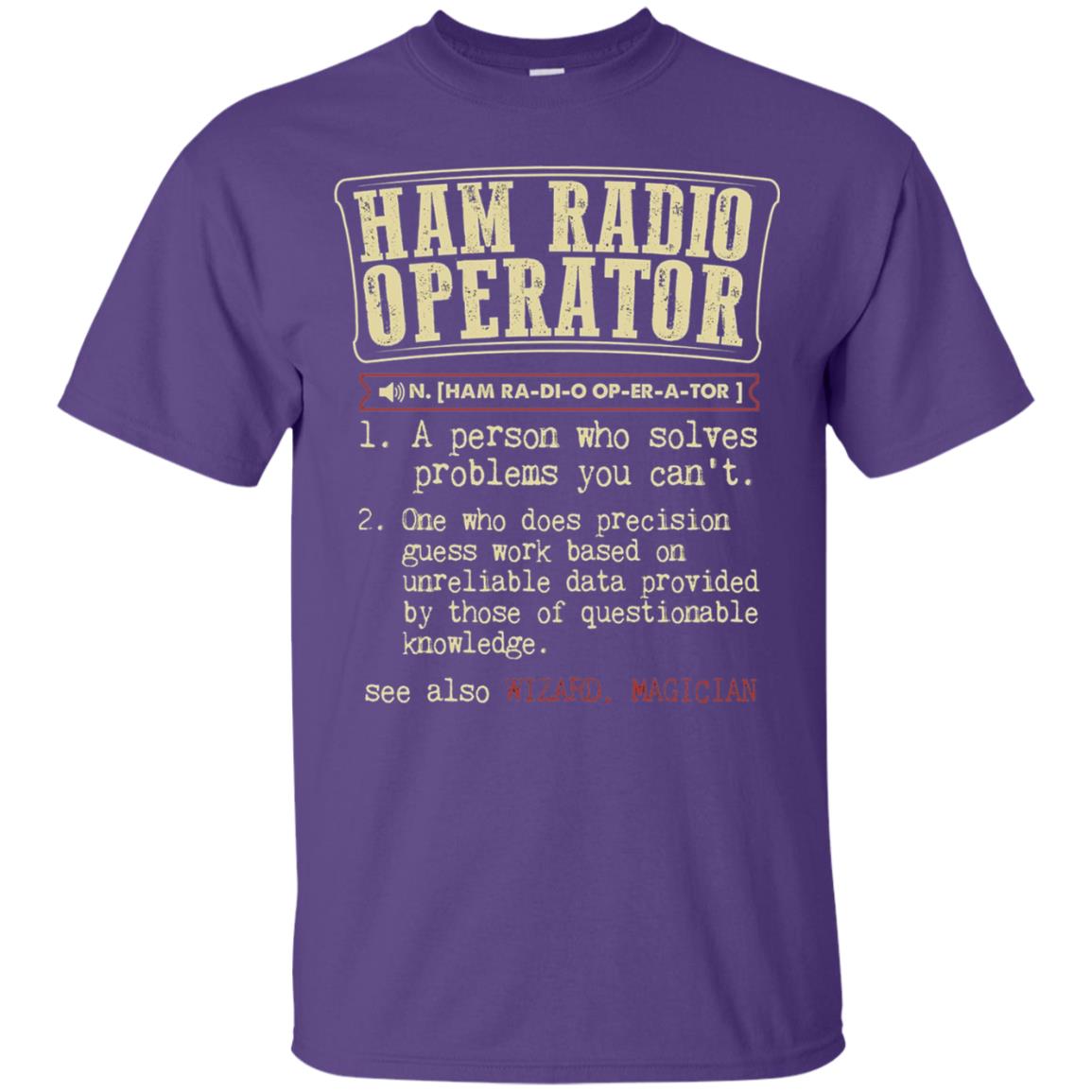 Ham Radio Operator Funny Definition T-shirt Purple