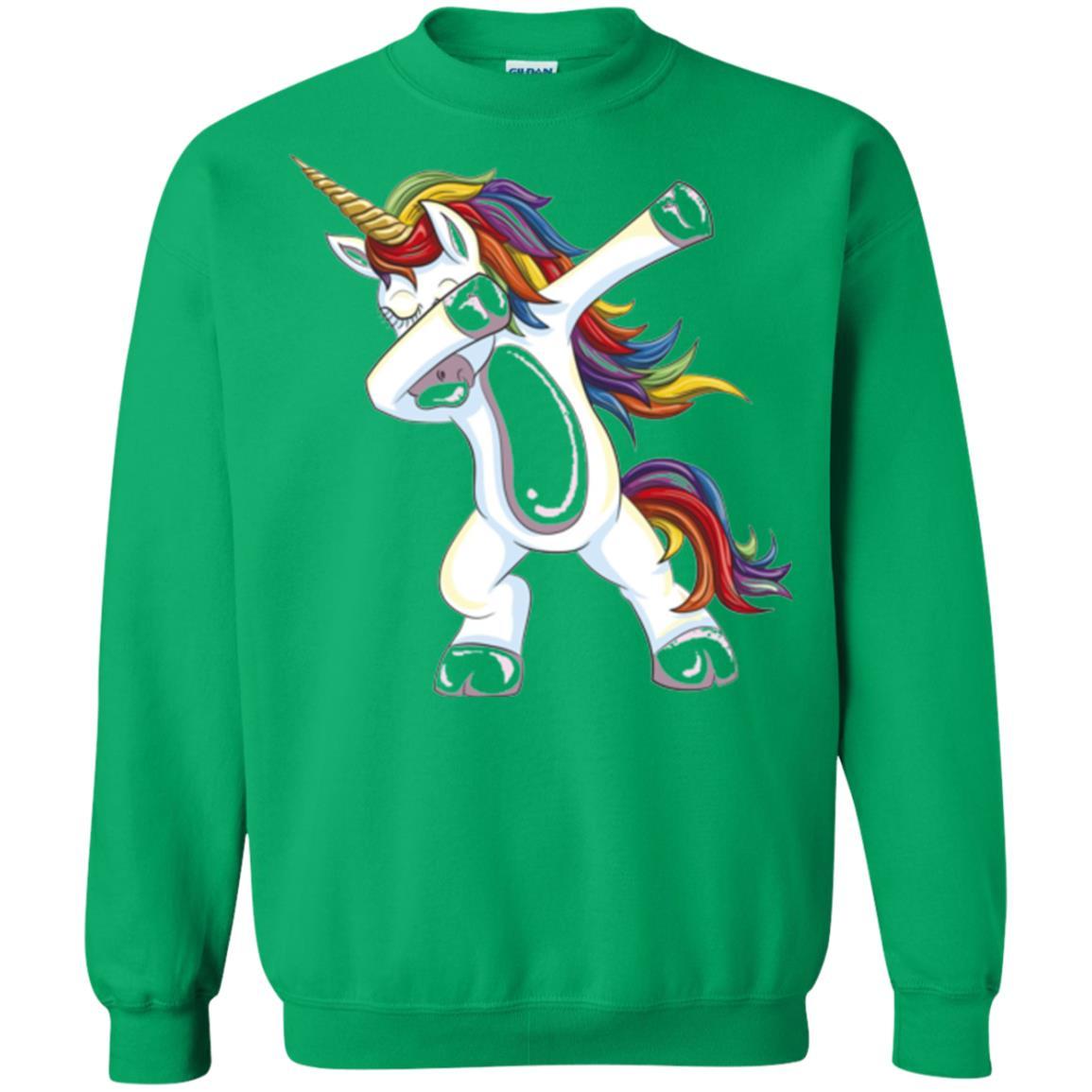 Funny Unicorn T-shirt Dabbing Unicorn T-shirt Irish Green