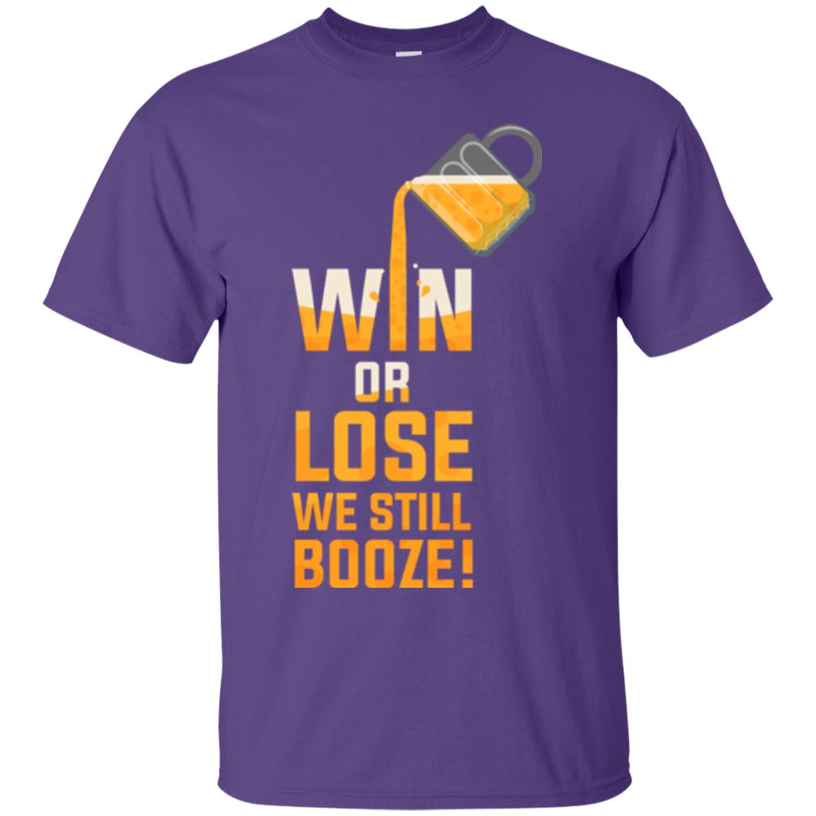 Beer Lover T-shirt Win Or Lose We Still Booze Purple
