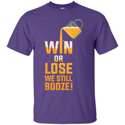 Beer Lover T-shirt Win Or Lose We Still Booze Purple