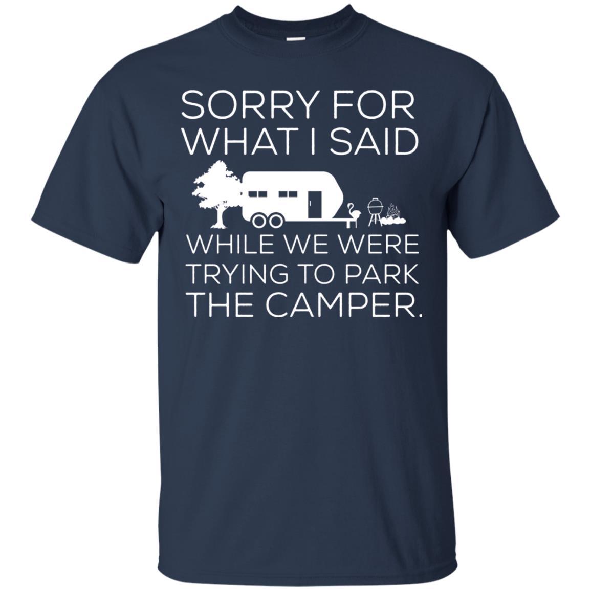 Camping T-shirt We Were Trying To Park The Camper Navy