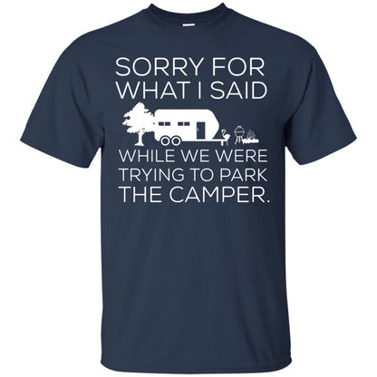 Camping T-shirt We Were Trying To Park The Camper Navy
