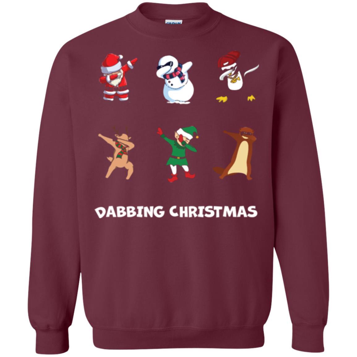Dabbing Christmas T-shirt Maroon