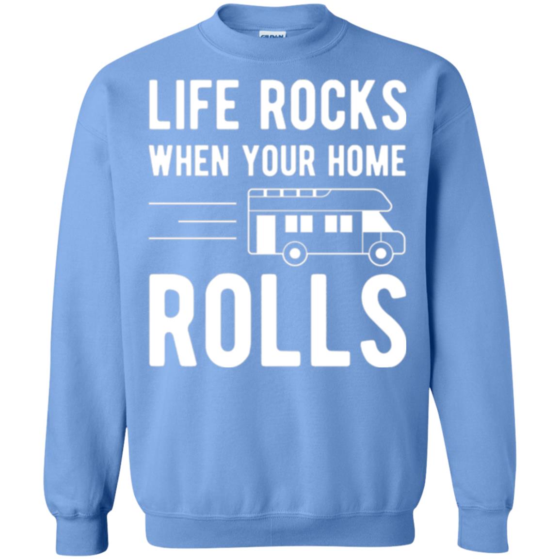 Camper Rv T-shirt Life Rocks When Your Home Roll Carolina Blue