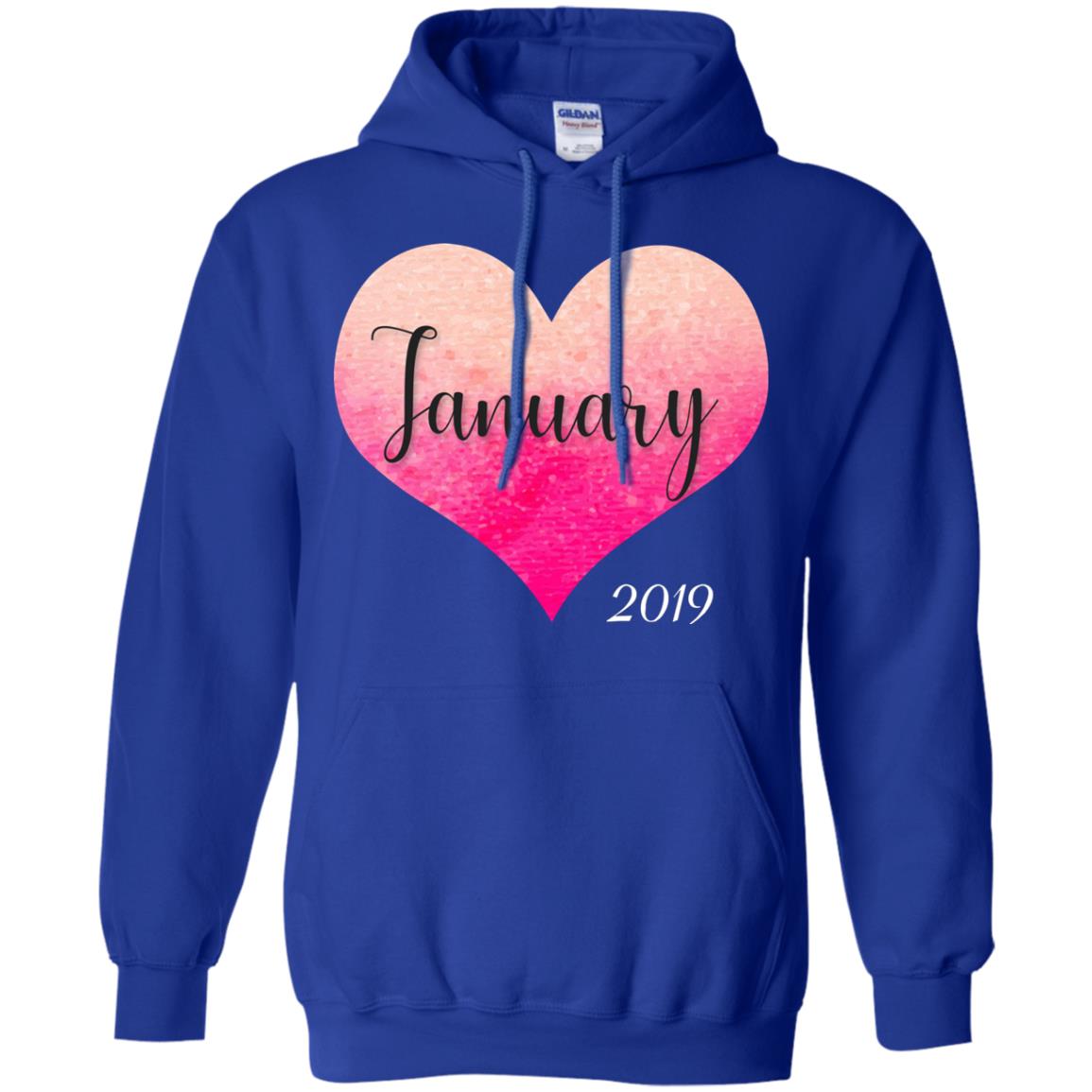 Pregnancy Reveal Announcement Party January 2019 Shirt Royal