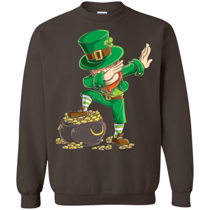 Dabbing Leprechaun Saint Patrick's Day T-shirt Dark Chocolate