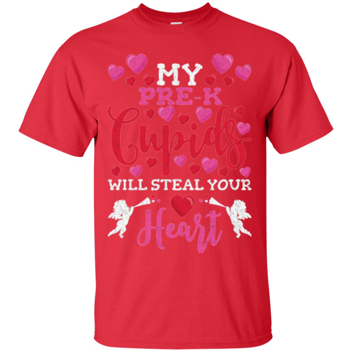 Teacher Valentines Day Shirt My Pre-k Cupids Will Steal Your Heart Red