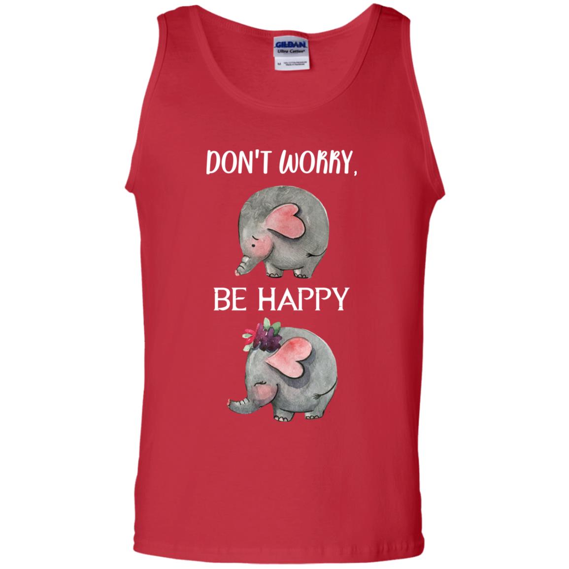 Don't Worry Be Happy Elephant Best Quote Shirt Red