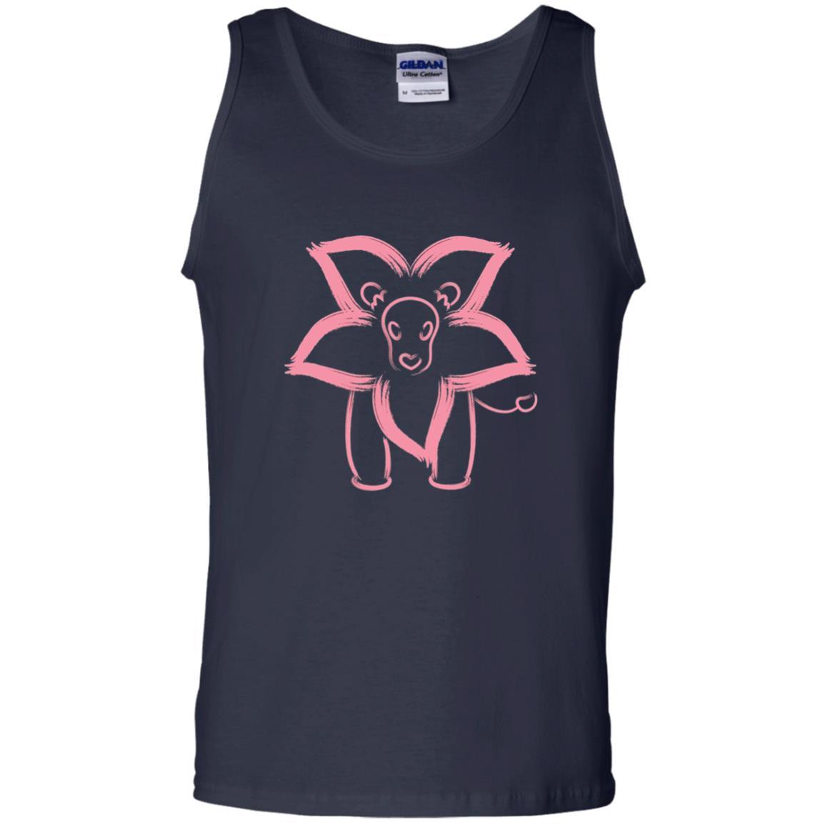 Cartoon T-shirt Flower Lion Outline Graphic Navy
