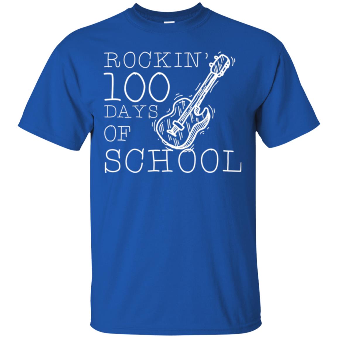Rockin_ 100 Days Of School Teachers Students T-shirt Royal