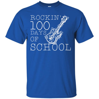 Rockin_ 100 Days Of School Teachers Students T-shirt Royal