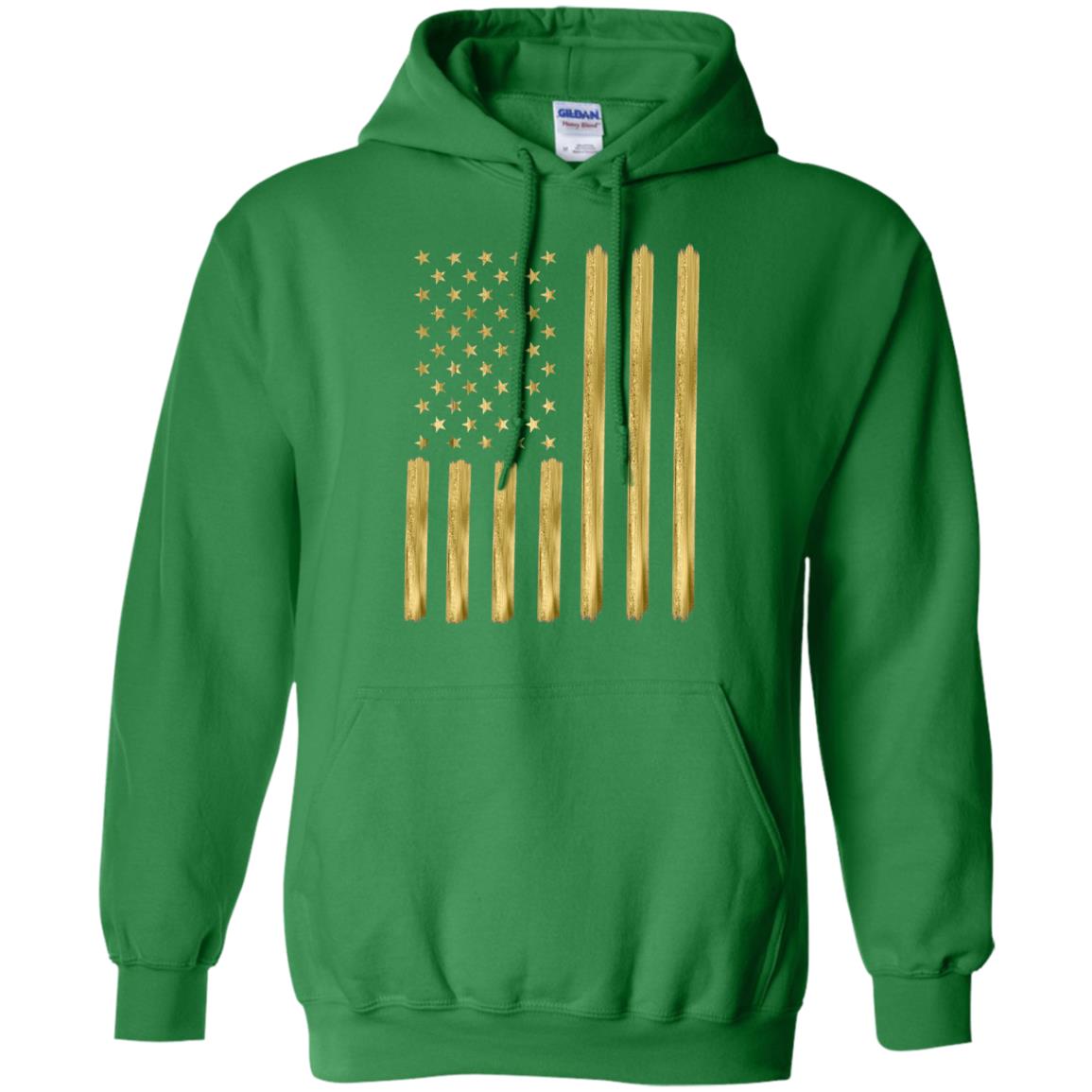 Faux Gold Paint American Flag T-shirt Irish Green