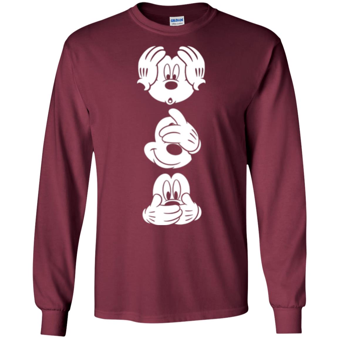 Cartoon T-shirt Disney Mickey Mouses Graphic Maroon