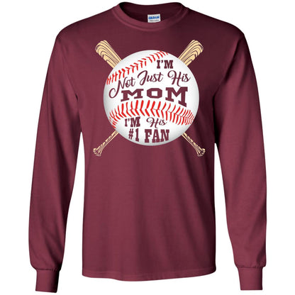 Baseball Mom Shirt Im Not Just His Mom Fan Maroon