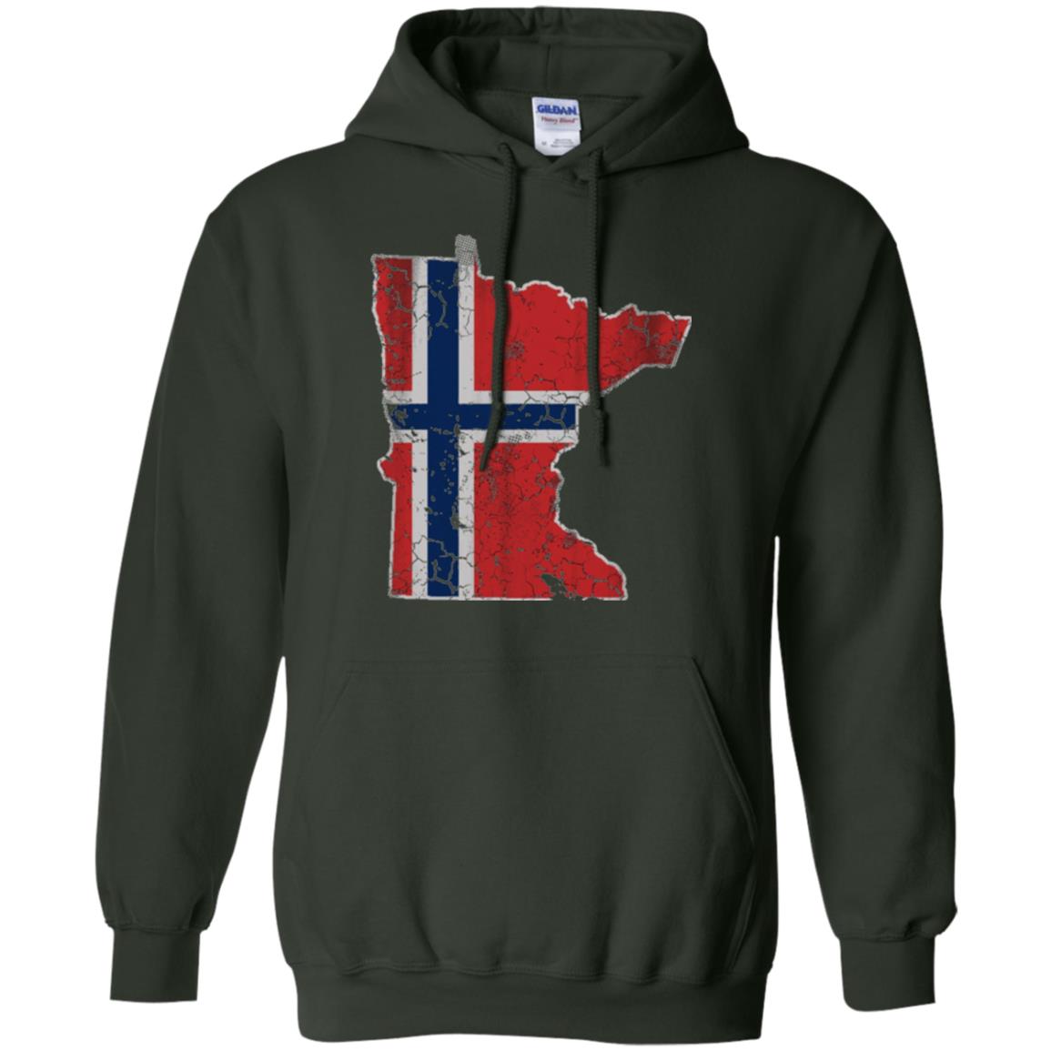 Minnesota Norwegian American Norge Norway Flag T-shirt Forest Green