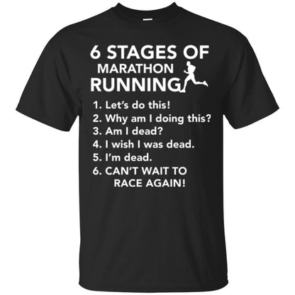 Runner T-shirt 6 Stages Of Marathon Running Black