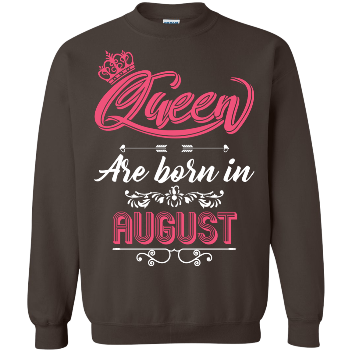 Brithday T-Shirt Queen Are Born In August Dark Chocolate