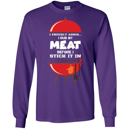 I Proudly Admin I Rub My Meat Before I Stick It In Bbq Shirt Purple