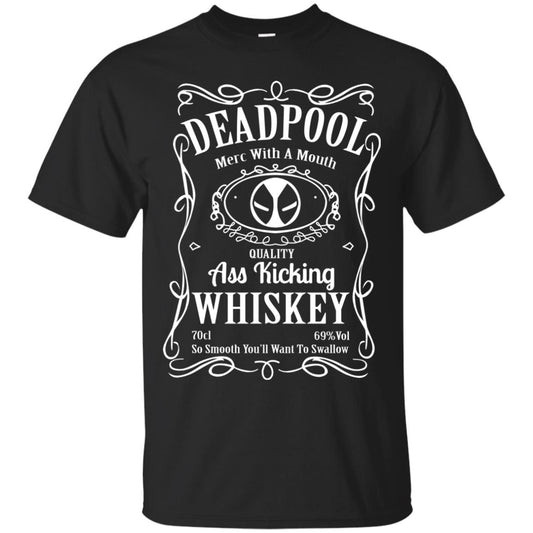 Deadpool Merc With A Mouth Quality Kiching Whiskey So Smooth You Will Want To Swallow Black