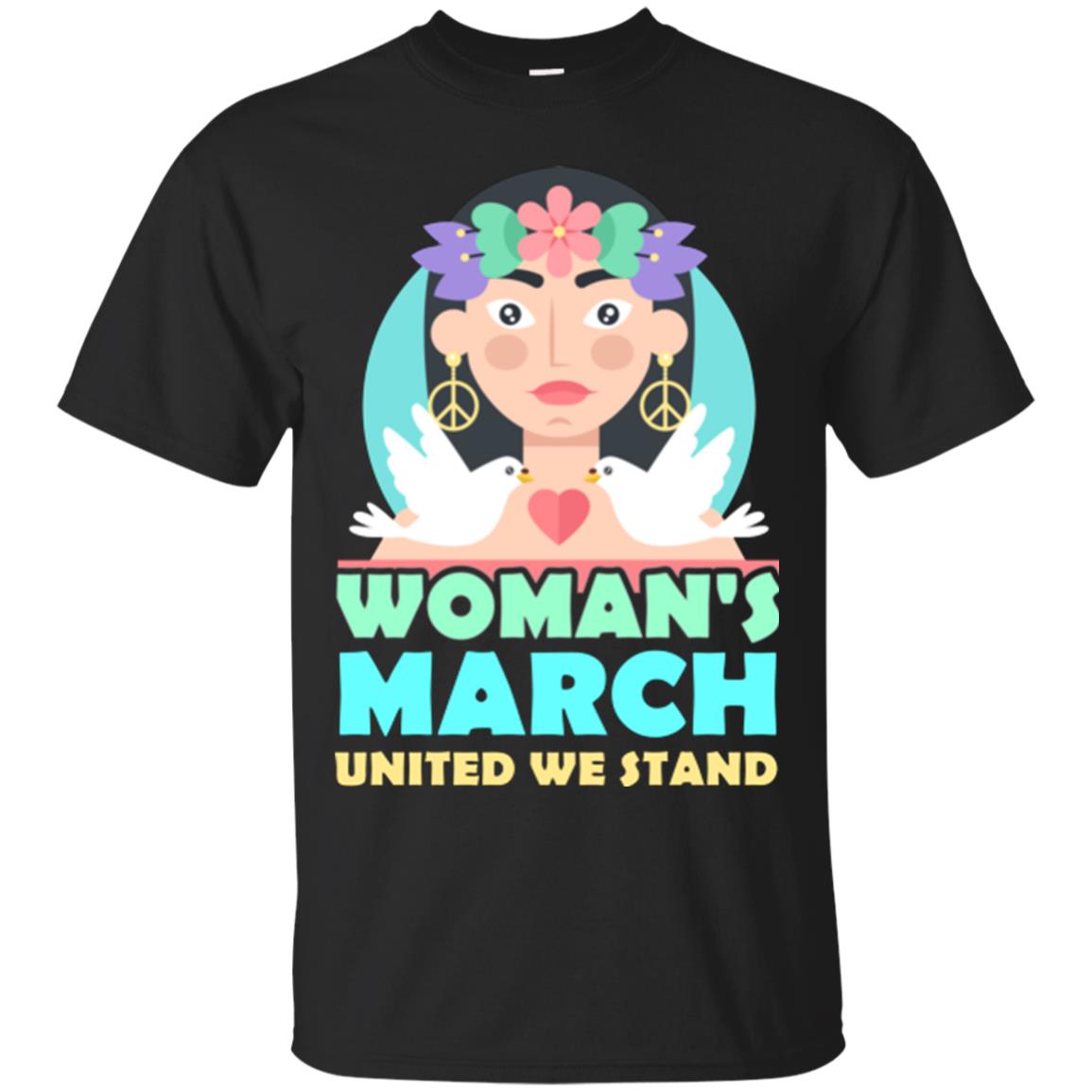 Woman Right T-shirt Womans March United We Stand Black