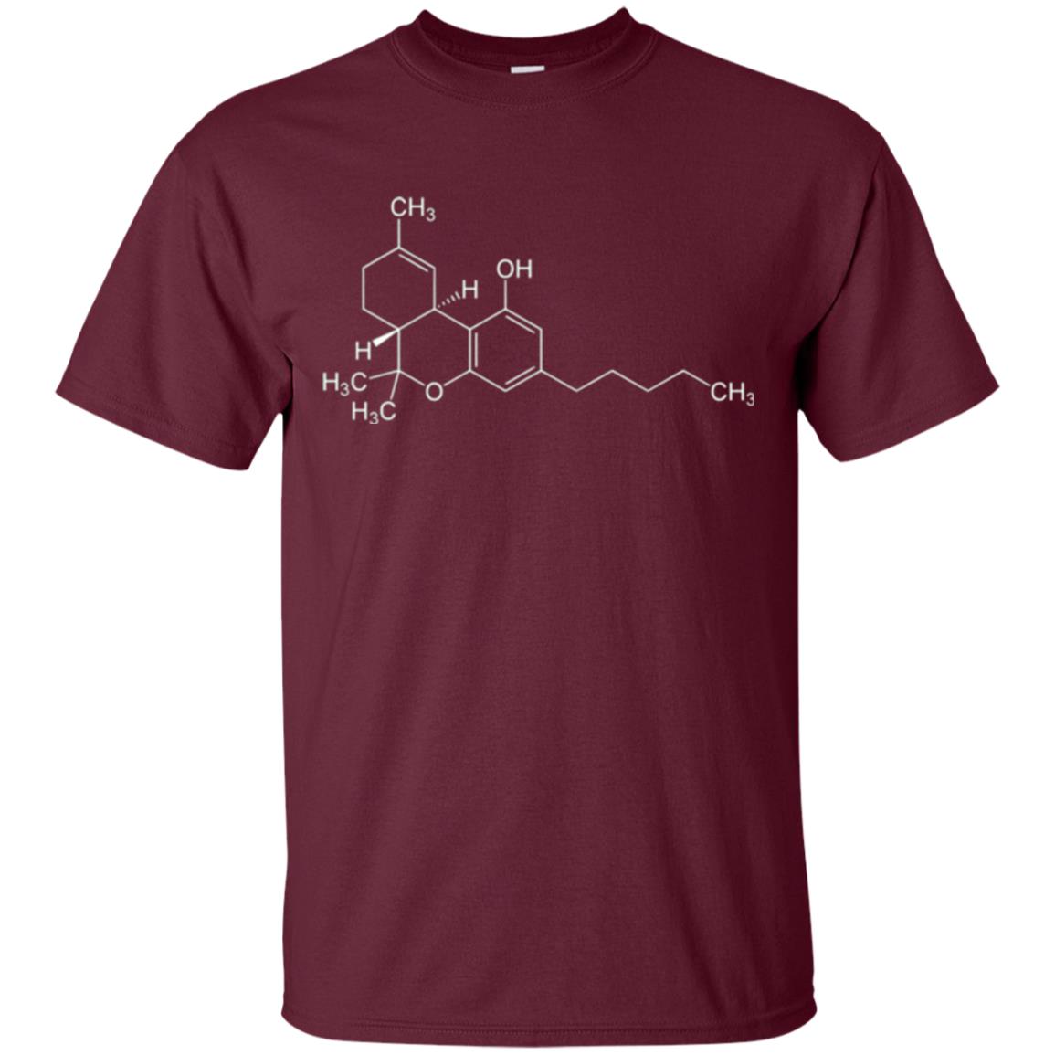Chemistry T-shirt Molecule Tetrahydrocannabinol Maroon