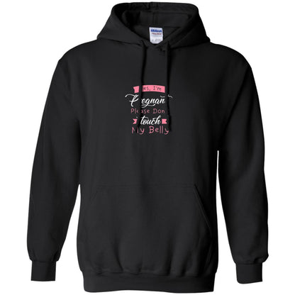 Pregnancy T-shirt Yes I_m Pregnant Please Don_t Touch My Belly Black