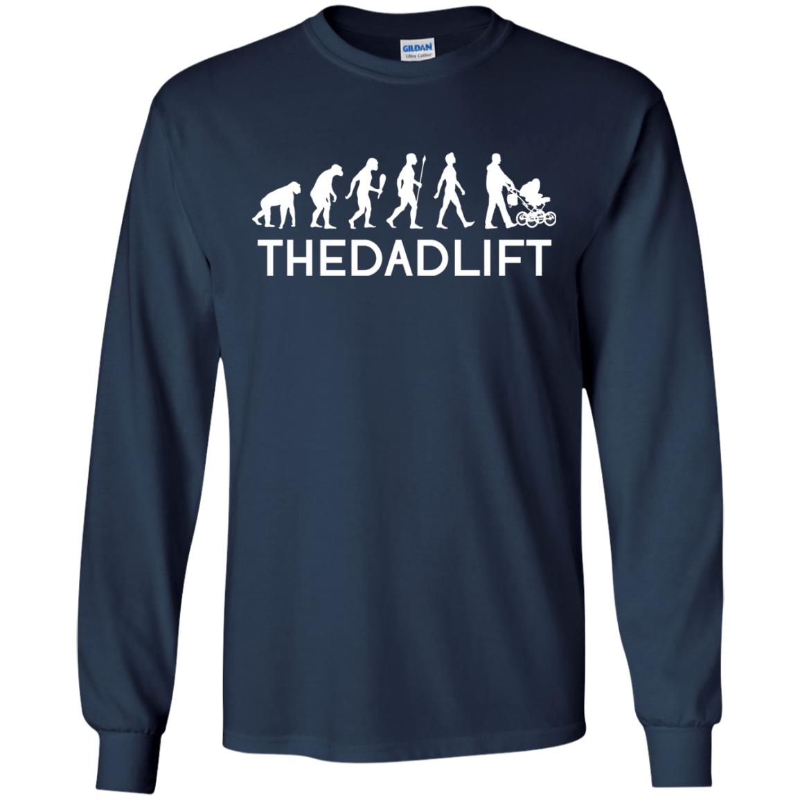 The Evolution Of Man T-shirt The Dad Lift Navy