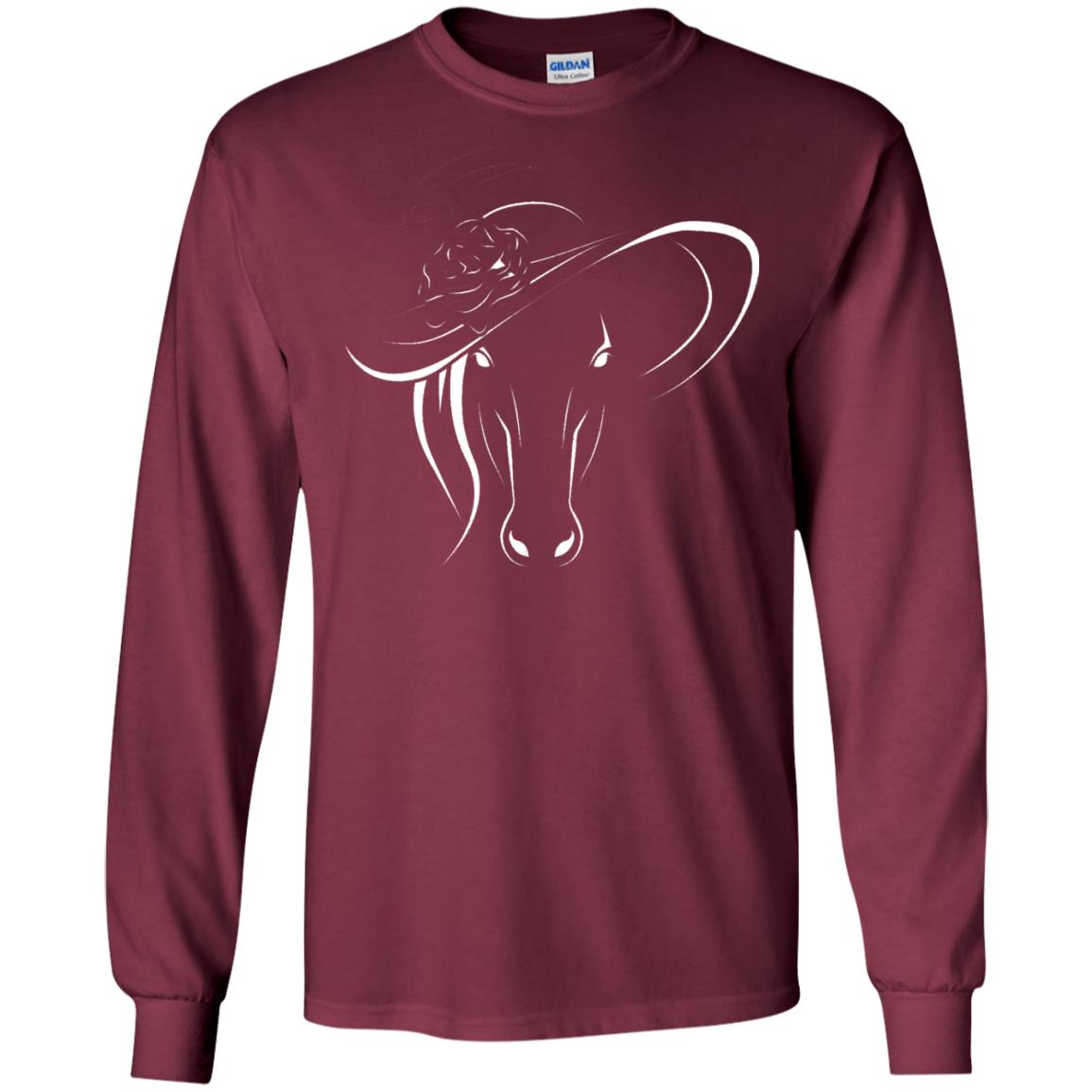 Derby Horse In Derby Womens Hat Derby Shirt Maroon