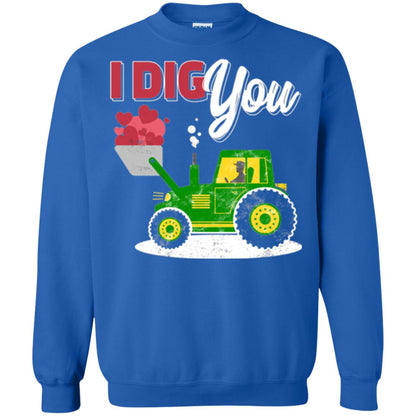 Farmer Valentines Day T-shirt Farm Tractor I Dig You Royal