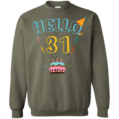 Hello 31 Thirty One 31st 1987s Birthday Gift Shirt Military Green