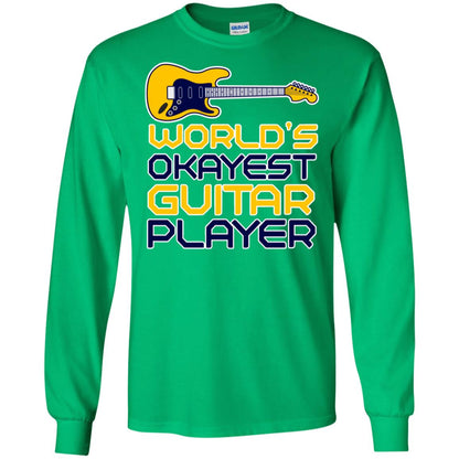 World's Okayest Guitar Player Gift Shirt For Guitarist Irish Green