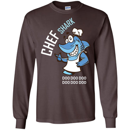 Chef Shark Doo Doo Doo Shirt For Cooker Dark Chocolate