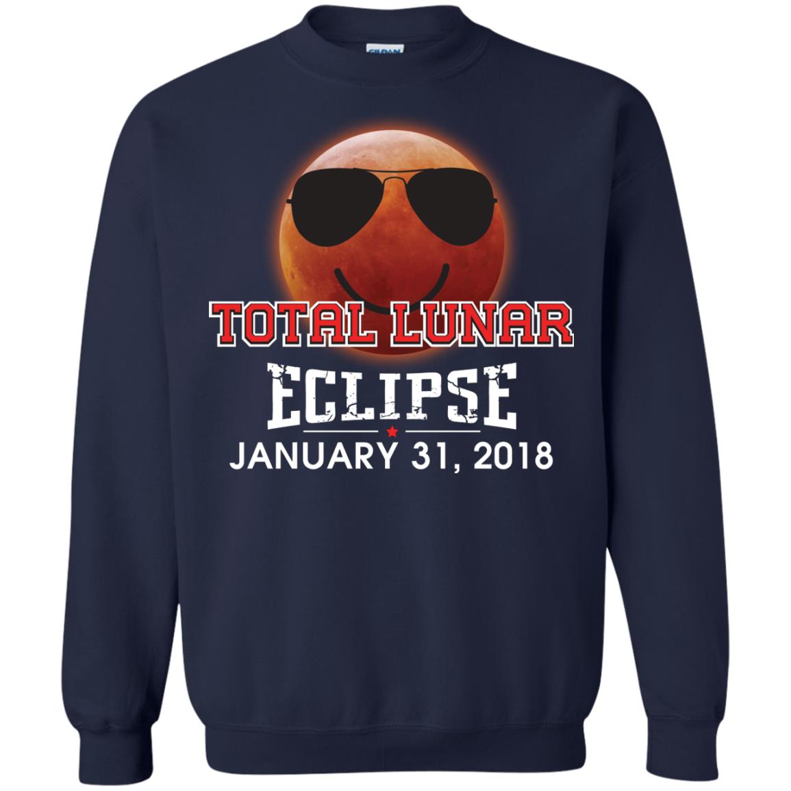 Blood Moon T-shirt Total Lunar Eclipse January 31. 2018 Navy