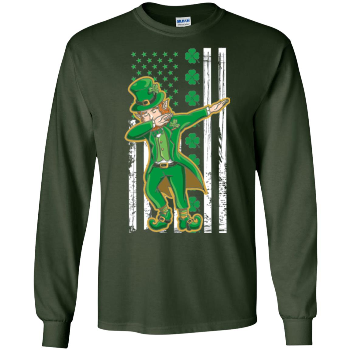 Dabbing Leprechaun St. Patrick's Day T-shirt Forest Green