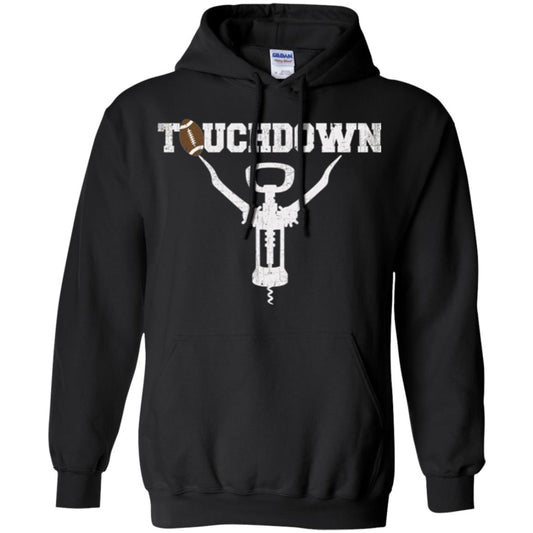 Football T-shirt Touchdown Funny Football Wine Lovers Black
