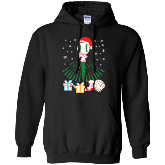 Baseball Christmas T-Shirt Black