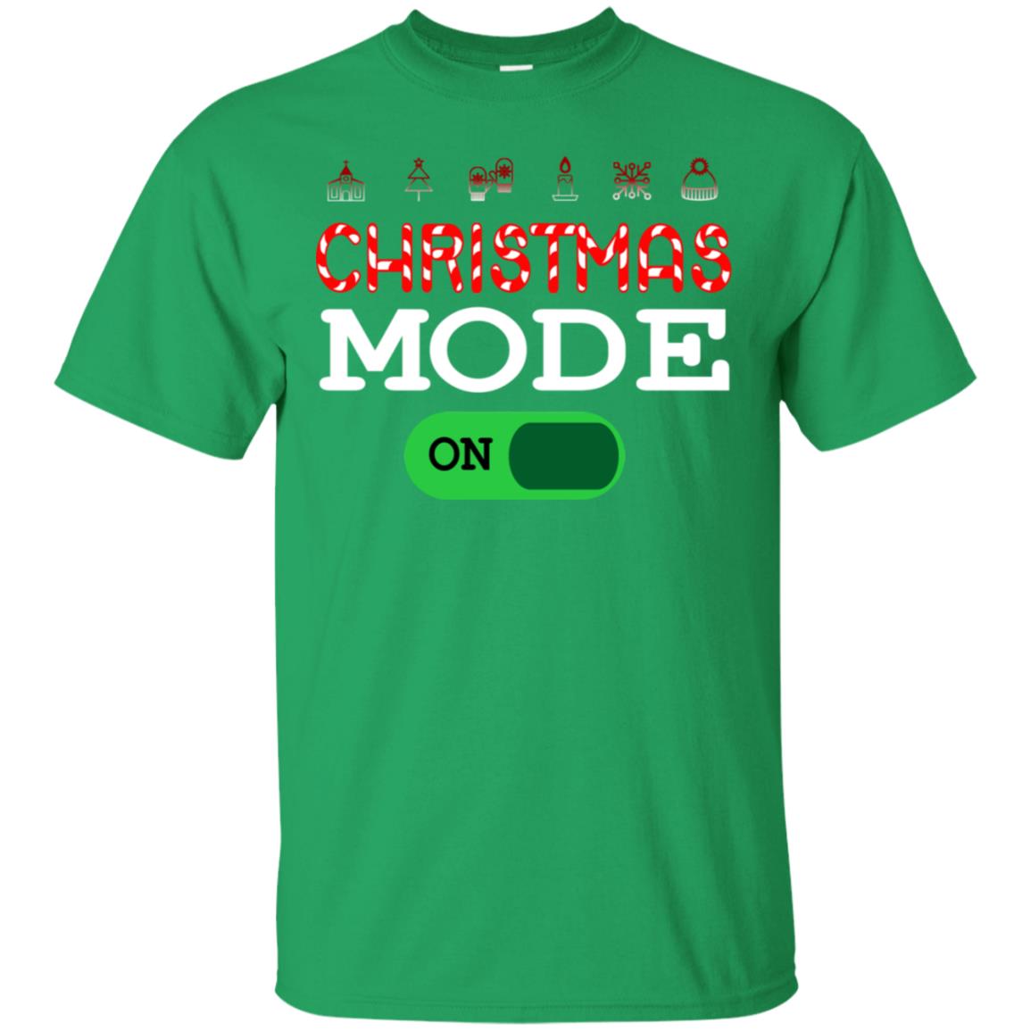 Mode On Christmas X-mas Gift Shirt For Mens Womens Kids Irish Green