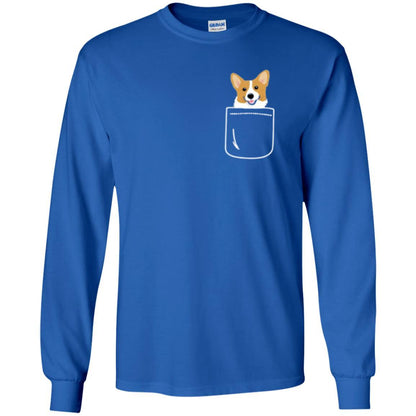 Puppy Dog Lover T-shirt Corgi In Your Front Pocket Royal