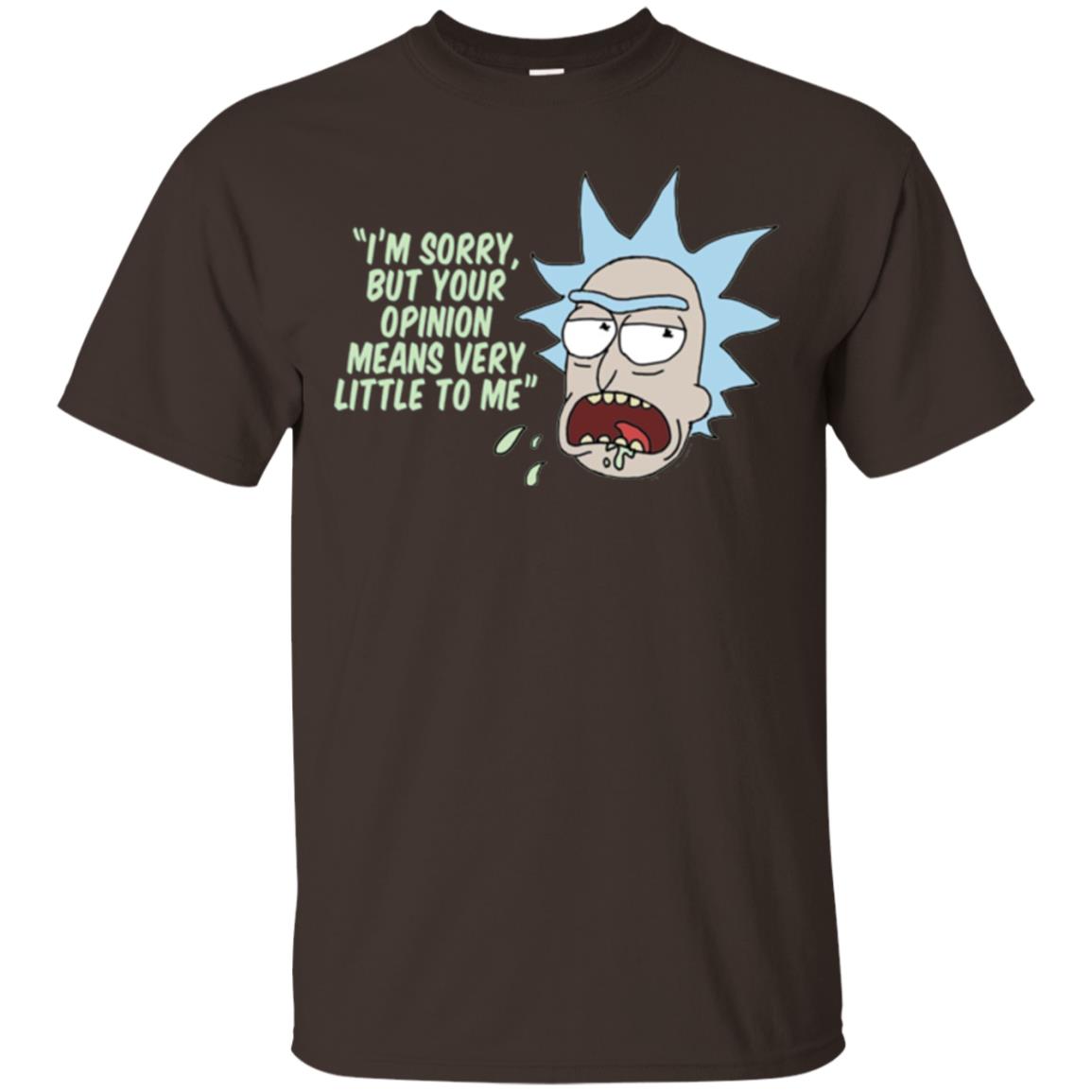Rick And Morty T-shirt Your Opinion Means Very Little To Me Dark Chocolate