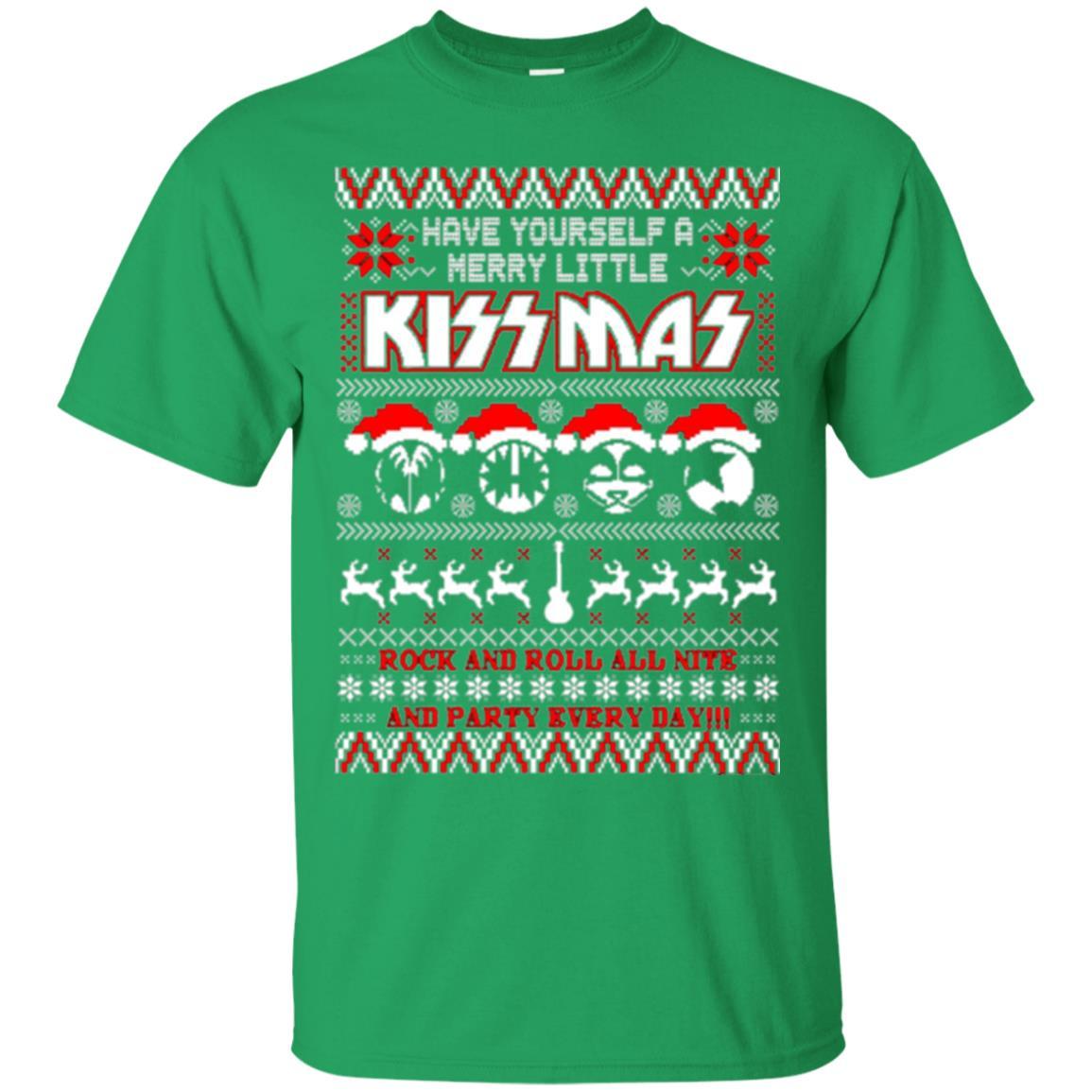 Christmas T-shirt Have Yourself A Merry Little Kissmas Irish Green