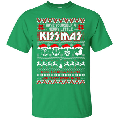 Christmas T-shirt Have Yourself A Merry Little Kissmas Irish Green
