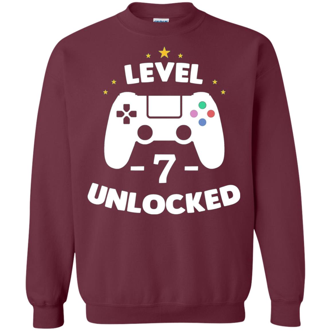 Level 7 Unlocked Gamer T-shirt Maroon